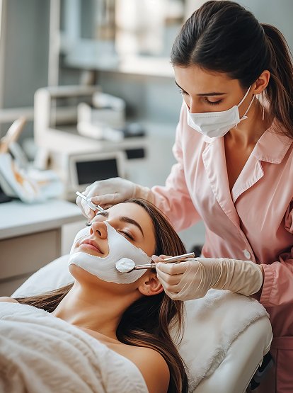 Cliente avec une peau radieuse